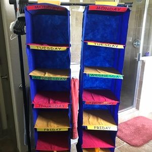 Hanging clothes organizers